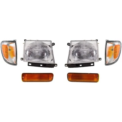 Kit de faros halógenos para Toyota Tacoma 1998-2000 tracción trasera izquierda y derecha con bombillas Foto 1 de 4