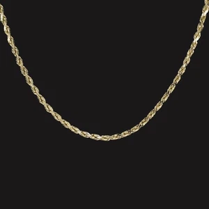 10k YELLOW GOLD ROPE CHAIN 16.5 INCH 1.2mm NECKLACE CLASSIC TWIST MENS LADIES - Picture 1 of 2