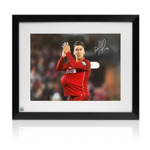 Roberto Firmino Signed Liverpool Football Photo: Hat-Trick. Framed - Picture 1 of 3