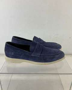 To Boot New York Blue White Suede Slip-On Loafers 9 - Picture 1 of 7
