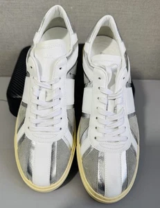 ZAPATOS DEPORTIVOS PAUL SMITH MAINLINE CUERO DE BECERRO BLANCO/GRIS NUEVOS UK8 EU42 US9 Nuevos - Imagen 1 de 16
