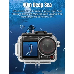 Waterproof Case 40M/131FT Diving Housing Cover Shell for DJI Action 3/4/5 Pro - Picture 1 of 16