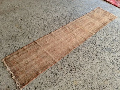 2.1x7.5 ft ANTIQUE RUNNER RUG WOOL HAND-KNOTTED vintage handmade turkish runner - Image 1 of 4