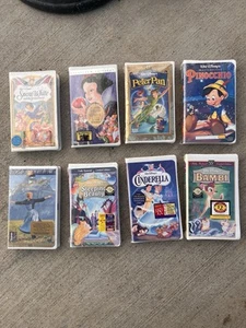 Disney VHS Lot Of 8 Masterpiece Collection Movies Sealed Snow White Bambi Plus - Picture 1 of 7