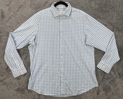 Mizzen+Main Leeward Shirt Mens XL Blue White Gingham Button Down Stretch No Iron - Image 1 of 4