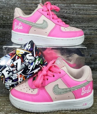 Nike Air Force 1's Barbie Rosa Blanco FJ2887-100 Niño Pequeño Talla 9c Foto 1 de 4