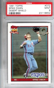 1991 Topps Desert Shield---SPIKE OWEN---#372 --- PSA 9 - Picture 1 of 1