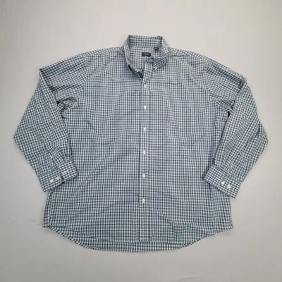 Arrow Shirt Mens Double Extra Large Blue Button Up Plaid Long Sleeve Relaxed - Image 1 of 4