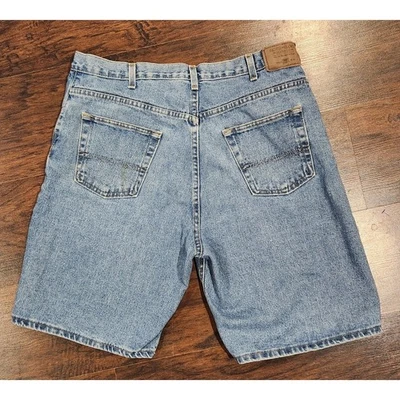 Size 40 Jean Denim Shorts Mens Made in USA Cotton Faded Glory Blue Vintage Jorts - Image 1 of 4