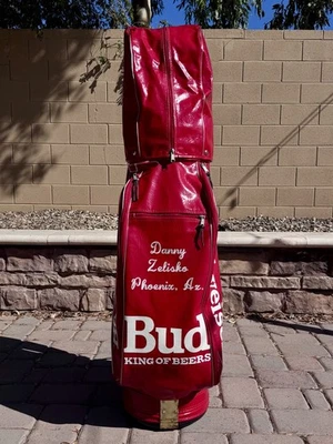 Budweiser Beer RARO Vintage Staff Bolsa de Golfe Colecionadores Ótimo Estado  - Imagem 1 de 4