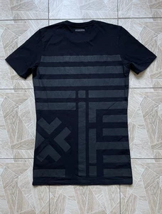 Rare Diesel Black Gold Graphic Tee Black Geometric Print Logo Minimalist Size S - Picture 1 of 9