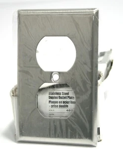 VISTA 45711 Stainless Steel Duplex Outlet Wall Plate Brushed New Lot of 13 - Picture 1 of 3