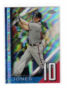 2020 Topps Chrome Update #NGC-9 Chipper Jones A Numbers Game Refractor - Picture 1 of 2