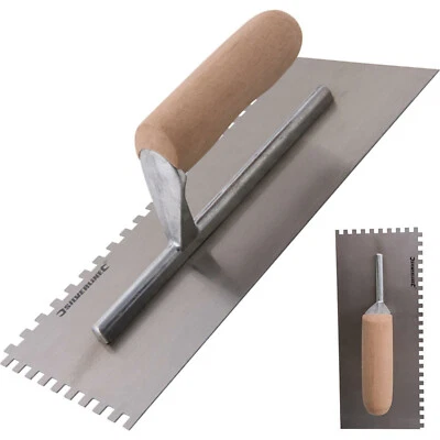 Adhesive Trowel Tiling Notched Wood-Handle Spreading 6mm Teeth S11 - Image 1 of 2
