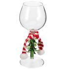 Christmas Stemmed Wine Glasses with Scarf Crystal Glassware