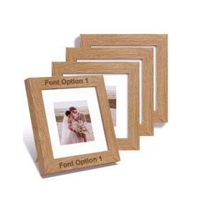 Personalised Wooden Photo Frame Custom Engraved Any Text Birthday Wedding Gift - Picture 1 of 15