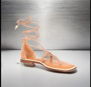 Antonio Melani x The Nat Note Alhambra Leather Ankle Wrap Thong Sandals, 6.5M - Picture 1 of 8