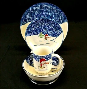THOMSON POTTERY Muñeco de Nieve China, Ajuste de 4 Piezas, Excelente Estado - Imagen 1 de 6