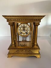 RARE ANTIQUE JENNINGS BROTHERS CRYSTAL REGULATOR CLOCK BY ANSONIA WORKS