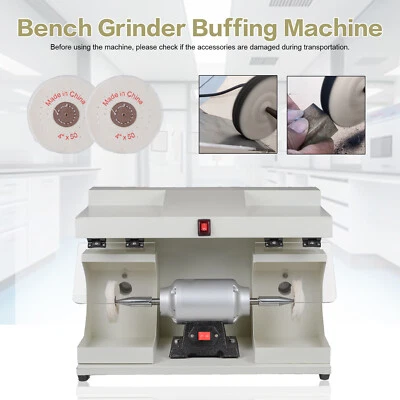 550W Dental Lab Polishing Lathe Machine Double Head Bench Grinder with LED Light - Image 1 of 4