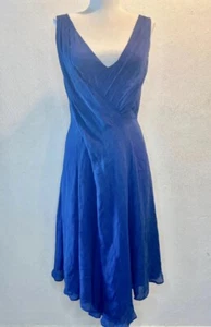 L.K. Midikleid Seide Bennett Größe 10 mittelblau Abendkleid - Bild 1 von 11