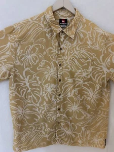 Vintage Quicksilver Xl Hawaiian Shirt Yellow Floral Viscose great quality - Picture 1 of 11