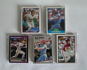 Philadelphia Phillies 1989 Topps,Score,Donruss,Fleer,Bowman base teamsets-5 sets