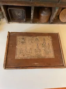 Antique Wooden Childs Building Blocks in the Original Wood Box early 1900's - Picture 1 of 8
