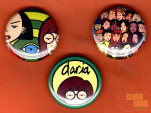 Set mit drei 1" Daria Pins Tasten MTV animiert - Bild 1 von 2