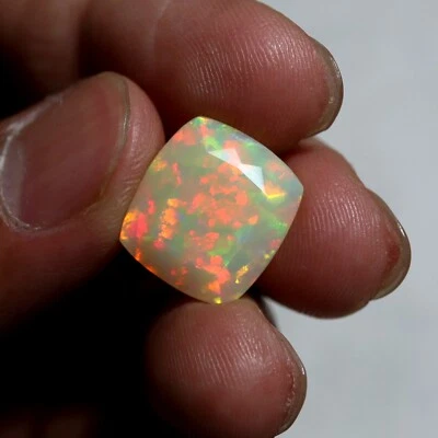 9.15 Cts Natural AAA Multi Flashy Fire Ethiopian Opal Cushion Cut 15.5x14.1 MM - Image 1 of 4
