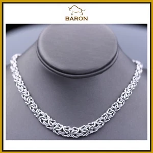 BYZANTINE NECKLACE STERLING SILVER 925 IMPRESSIVE QUALITY - Picture 1 of 11