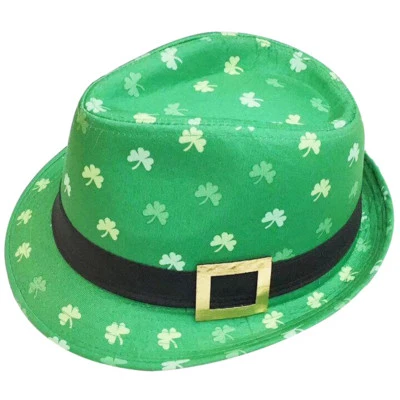 SOMBRERO IRLANDÉS TRILBY PATRÓN TRÉBOL DÍA DE SAN PATRICIO DISFRAZ IRLANDA VERDE Foto 1 de 4