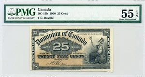 1900 25 Cent Dominion of Canada, Shinplaster - Choice About UNC, PMG AU55 EPQ - Picture 1 of 2