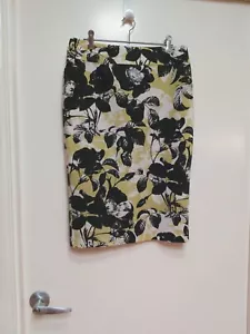 REVIEW Size 10 'Floral' Midi Length Pencil Skirt VGC - Picture 1 of 4