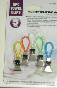 Tea Towel Hanging Clips Metal Clip On Hooks Loops Dish Cloth Hand Hangers UK 5pc - Picture 1 of 4