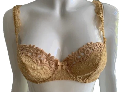 Sujetador Barbara Paris demi encaje bordado 34B color dorado Foto 1 de 4