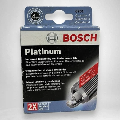 Bosch Platinum 6701 Spark Plugs 4 Pack New - Image 1 of 4