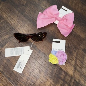Neu mit Etikett Janie and Jack Cat Eye Sonnenbrille Haarschleife und Haargummi super süß ab 2 - Bild 1 von 5