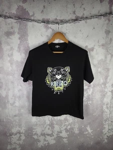 Vintage KENZO Paris Women’s T-Shirt Luxury Y2K Classic Big Logo Black Size L - Picture 1 of 6