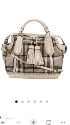 Burberry Women’s Purse Burberry Smoked Check Top Handle Bag Tassels Cross Body - Image 1 of 4