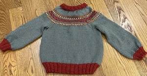 New Hand Knit Kids Sweater Made In Maine Size 4 - Picture 1 of 11