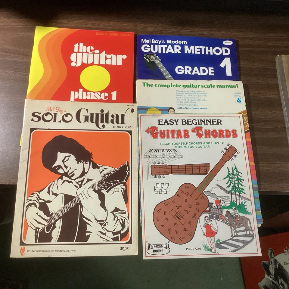 Guitar Books Lot Of 5 Instructional, Chords, Scales, Solo - Image 1 of 1