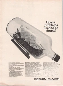 Perkin Elmer Space Optics NASA Mars Photos Engineers Wanted Print Ad 1965 - Picture 1 of 5