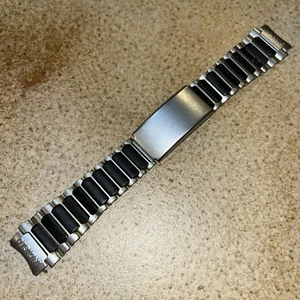 Timex Atlantis 19mm Lug Stainless Rubber Watch Band Bifold Buckle Clasp Used - Picture 1 of 11