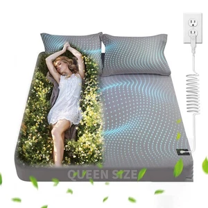 Erdungslaken Queen Size, 90% Bio Baumwolle & 10% Reinsilber Bio Spannbetttuch... - Bild 1 von 6