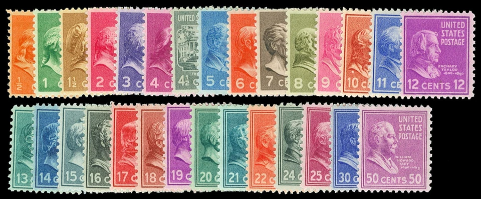 Scott 803-831 1938 .5-50c Presidential Issue All Mint F-VF NH Cat $33.10 - Image 1 of 1