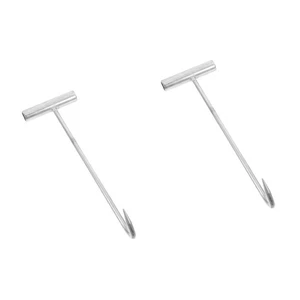  Paquete de 2 ganchos para tapa de alcantarillado de alta resistencia cubierta de boca elevación con mango - Imagen 1 de 12