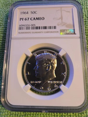 1964 Kennedy Silver Cameo Proof 67 Half Dollar - Image 1 of 4