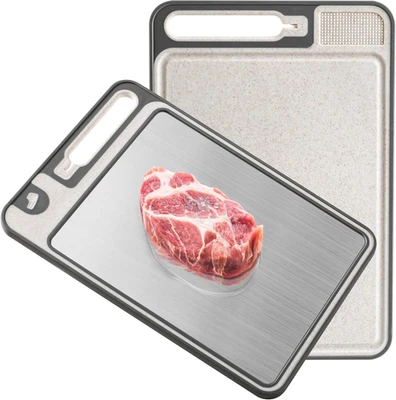 Tagliere in Acciaio Inox Alimentare, Tagliere Da Cucina in Acciaio Inox Con Affi - Immagine 1 di 4