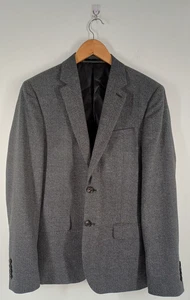 Reiss Blazer Jacket Men's Size 38 Grey 100% Wool Single Breasted Sport Coat - Picture 1 of 23